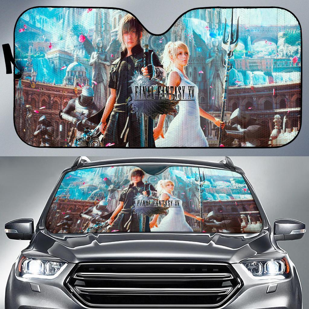 Noctis And Luna Final Fantasy Xv Car Auto Sun Shade Noctis And Luna Final Fantasy Xv Car Auto Sun Shade