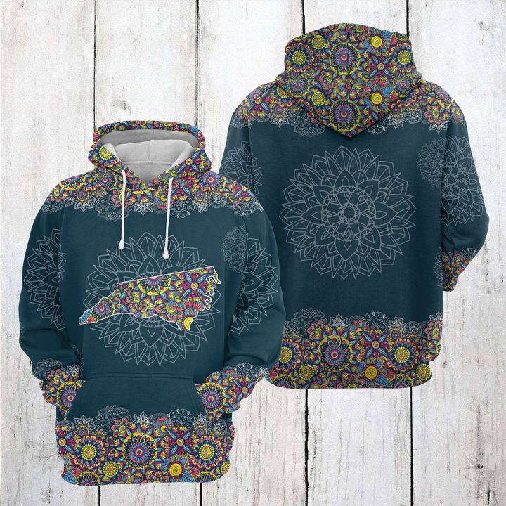 North Carolina Mandala 3D Printed Hoodie/Zipper Hoodie North Carolina Mandala 3D Printed Hoodie/Zipper Hoodie