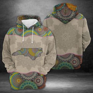North Carolina Mandala 3D Printed Hoodie/Zipper Hoodie
