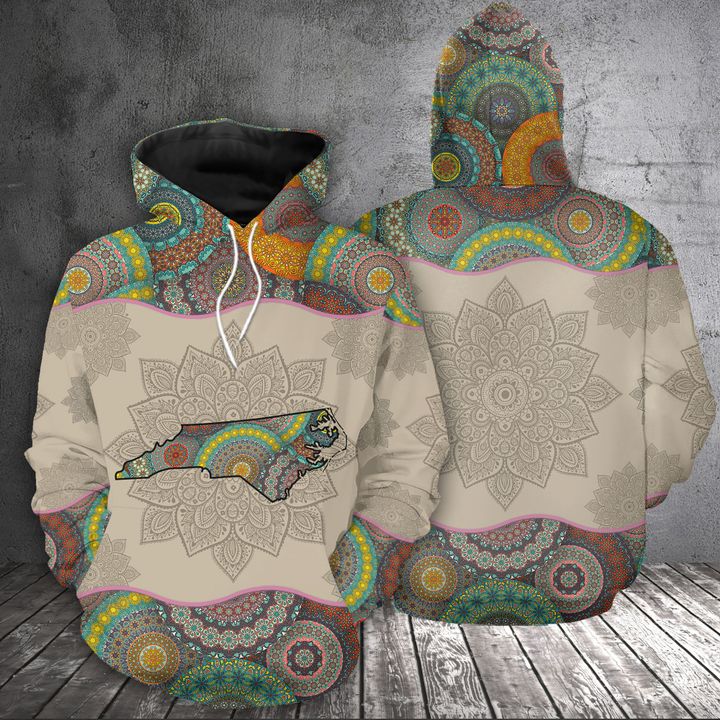 North Carolina State Mandala 3D Printed Hoodie/Zipper Hoodie North Carolina State Mandala 3D Printed Hoodie/Zipper Hoodie