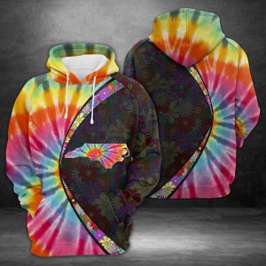 North Carolina Tie Dye 3D Printed Hoodie/Zipper Hoodie