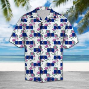 North Dakota Wild Prairie Rose Hawaiian Shirt Summer Button Up