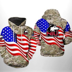 Northern Illinois Huskies NCAA US Flag Camo Veteran 3D Printed Hoodie/Zipper Hoodie