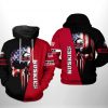 Northern Illinois Huskies NCAA US Flag Skull 3D Printed Hoodie/Zipper Hoodie