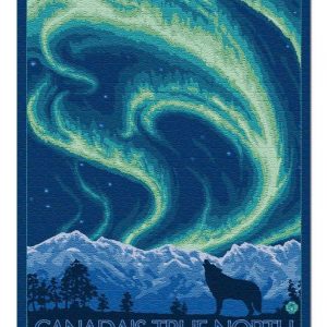 Northern Lights And Wolf Jigsaw Puzzle Set