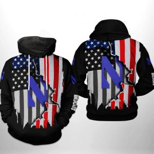 Northwestern Wildcats NCAA US Flag 3D Printed Hoodie/Zipper Hoodie