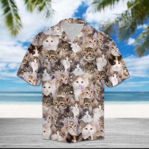 Norwegian Forest Cat Hawaiian Shirt Summer Button Up