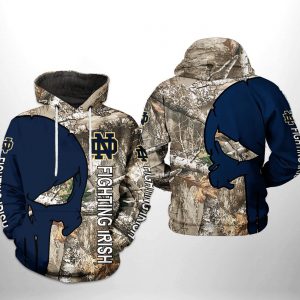 Notre Dame Fighting Irish NCAA Camo Veteran Hunting 3D Printed Hoodie/Zipper Hoodie