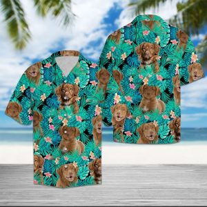 Nova Scotia Duck Tolling Retriever Tropical Hawaiian Shirt Summer Button Up