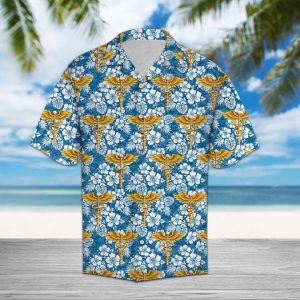 Nurse Tropical Hawaiian Shirt Summer Button Up