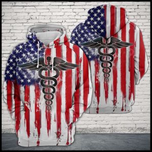 Nurse Usa Flag 3D Printed Hoodie/Zipper Hoodie