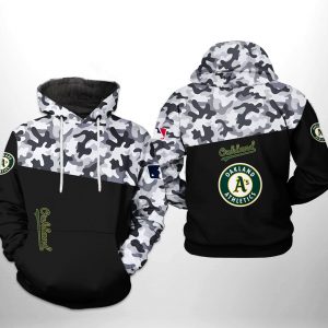 Oakland Athletics MLB Camo Veteran 3D Printed Hoodie/Zipper Hoodie