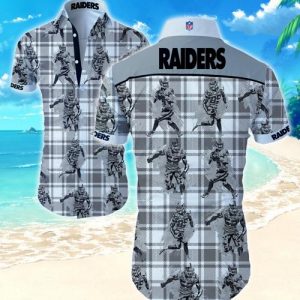 Oakland Raiders Flower Hawaiian Shirt Summer Button Up