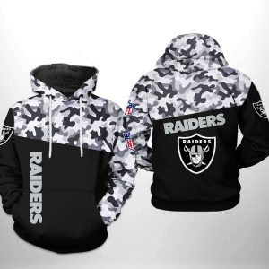 Oakland Raiders NFL Camo Veteran Team 3D Printed Hoodie/Zipper Hoodie