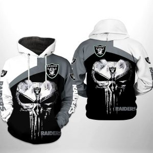 Oakland Raiders NFL Skull Punisher Team 3D Printed Hoodie/Zipper Hoodie
