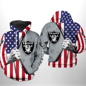 Oakland Raiders NFL US Flag Team 3D Printed Hoodie/Zipper Hoodie