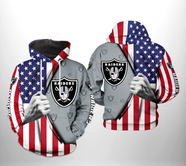 Oakland Raiders NFL US Flag Team 3D Printed Hoodie/Zipper Hoodie