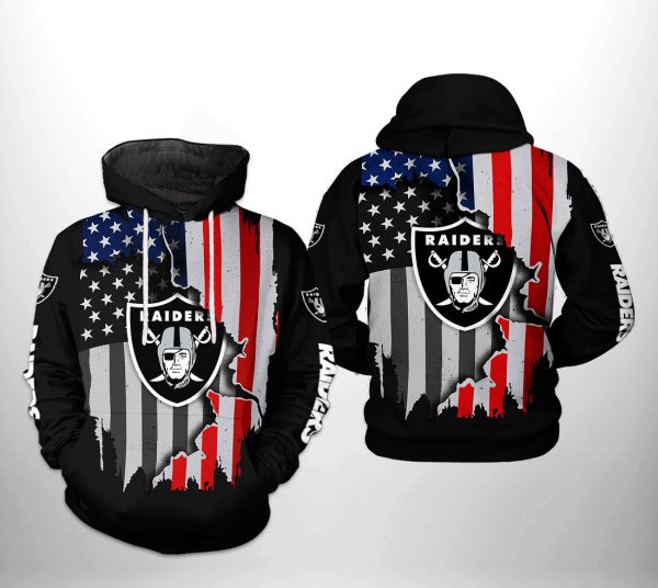 Oakland Raiders NFL US Flag Team 3D Printed Hoodie/Zipper Hoodie