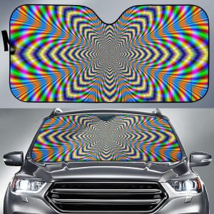 Octagonal Psychedelic Optical Illusion Car Auto Sun Shade