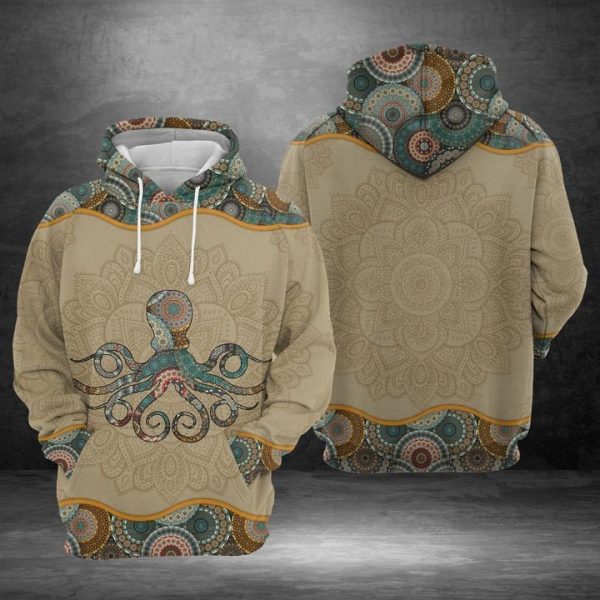 Octopus Mandala 3D Printed Hoodie/Zipper Hoodie