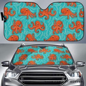 Octopus Turquoise Car Auto Sun Shade