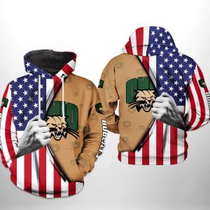 Ohio Bobcats NCAA US Flag 3D Printed Hoodie/Zipper Hoodie