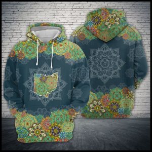 Ohio Floral Mandala 3D Printed Hoodie/Zipper Hoodie