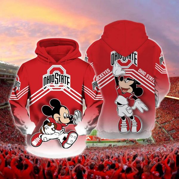 Ohio State Buckeyes Mickey 3D Printed Hoodie/Zipper Hoodie