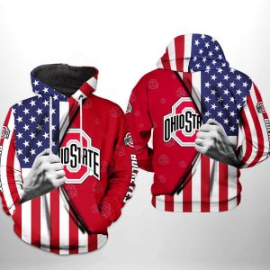 Ohio State Buckeyes NCAA US Flag 3D Printed Hoodie/Zipper Hoodie
