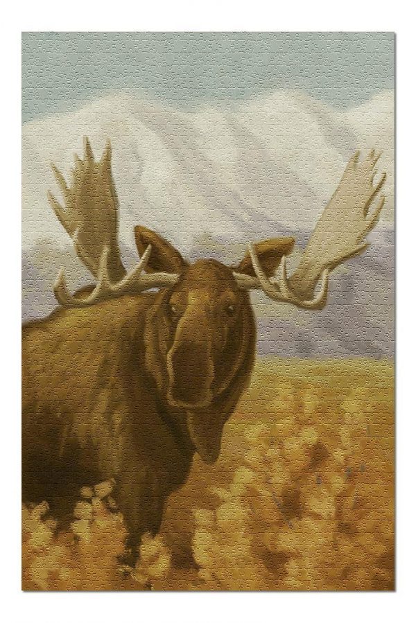 Oil Painting Moose Jigsaw Puzzle Set