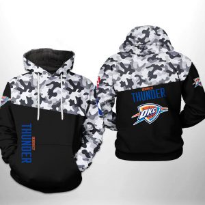 Oklahoma City Thunder NBA Camo Veteran Team 3D Printed Hoodie/Zipper Hoodie