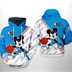 Oklahoma City Thunder NBA Mickey 3D Printed Hoodie/Zipper Hoodie
