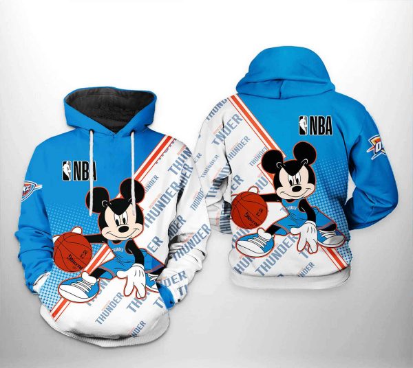 Oklahoma City Thunder NBA Mickey 3D Printed Hoodie/Zipper Hoodie