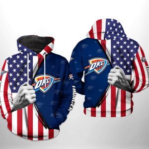 Oklahoma City Thunder NBA US Flag Team 3D Printed Hoodie/Zipper Hoodie