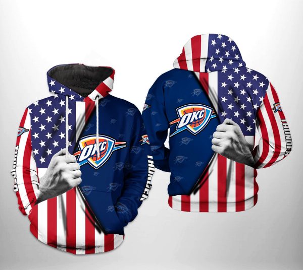 Oklahoma City Thunder NBA US Flag Team 3D Printed Hoodie/Zipper Hoodie