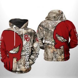 Oklahoma Sooners NCAA Camo Veteran Hunting 3D Printed Hoodie/Zipper Hoodie