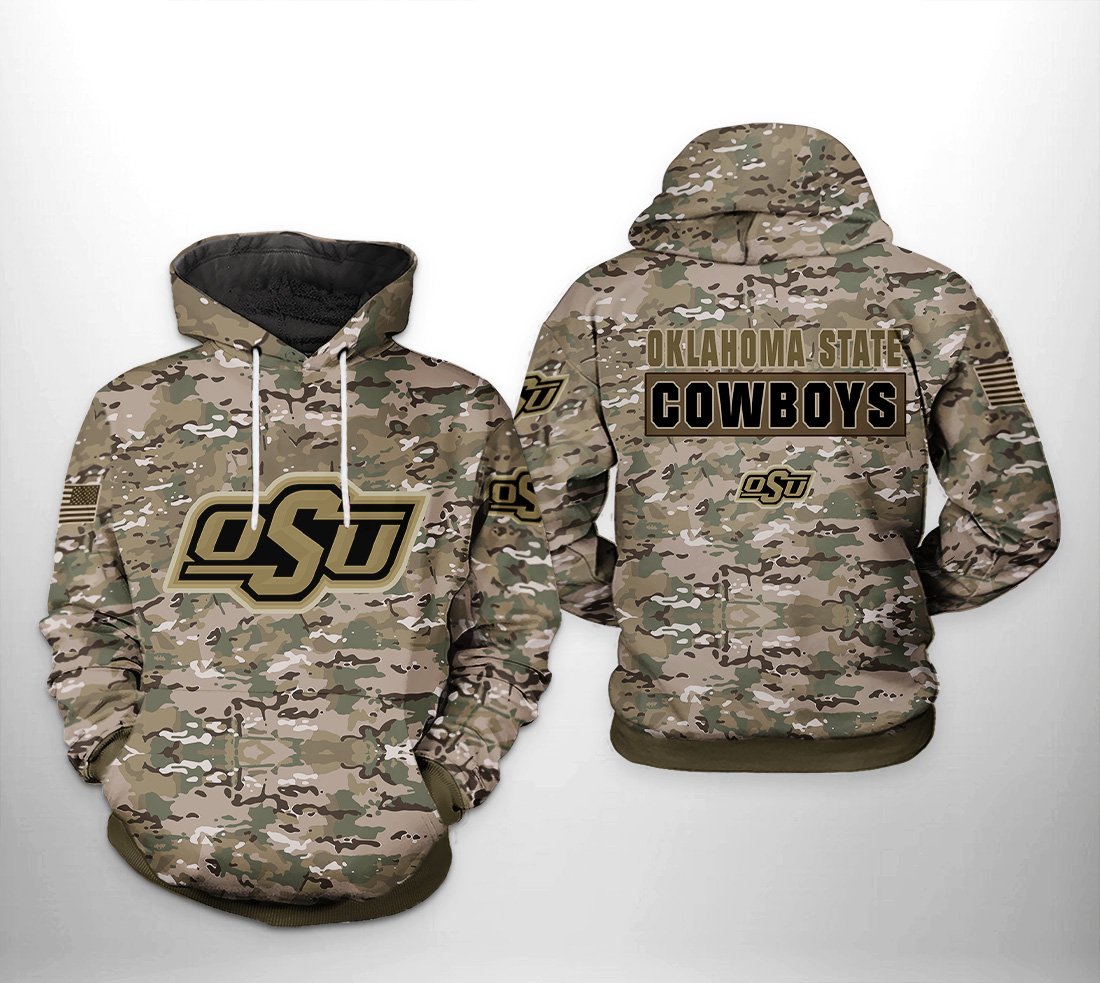Oklahoma State Cowboys NCAA Camo Veteran 3D Printed Hoodie/Zipper Hoodie Oklahoma State Cowboys NCAA Camo Veteran 3D Printed Hoodie/Zipper Hoodie
