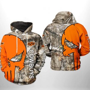 Oklahoma State Cowboys NCAA Camo Veteran Hunting 3D Printed Hoodie/Zipper Hoodie
