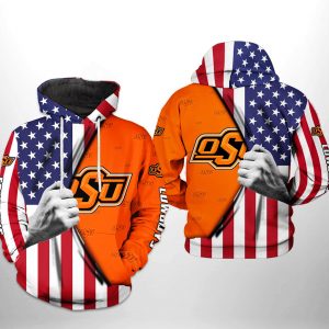 Oklahoma State Cowboys NCAA US Flag 3D Printed Hoodie/Zipper Hoodie