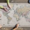 Old Antique World Map On Mercators Projection Jigsaw Puzzle Set