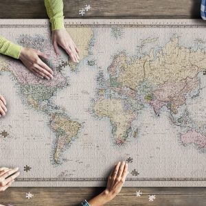 Old Antique World Map On Mercators Projection Jigsaw Puzzle Set