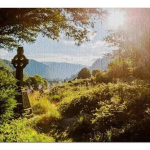 Old Celtic Cross With The Sun Jigsaw Puzzle Set
