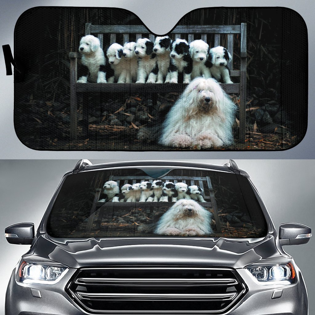 Old english sheepdog car Car Auto Sun Shade Old english sheepdog car Car Auto Sun Shade