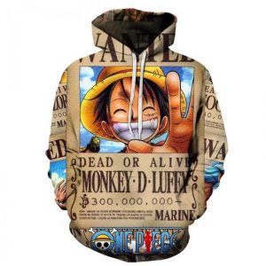 One Piece 3D Printed Hoodie/Zipper Hoodie