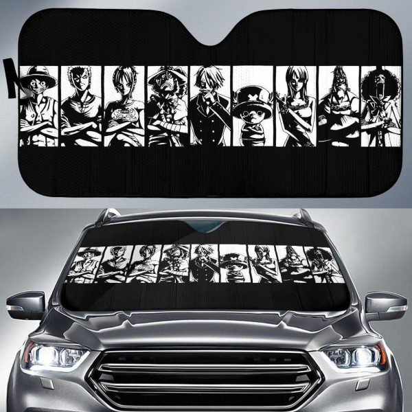 One Piece Black And Whites Anime Car Auto Sun Shade