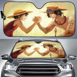 One Piece Monkey D Luffy Vs Portgas D Aces Car Auto Sun Shade