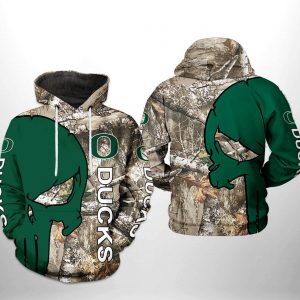 Oregon Ducks NCAA Camo Veteran Hunting 3D Printed Hoodie/Zipper Hoodie
