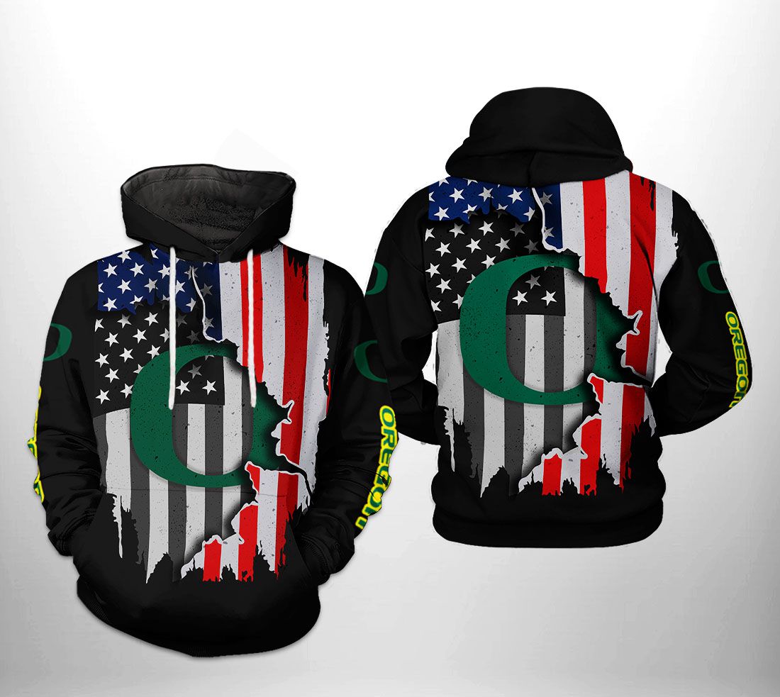 Oregon Ducks NCAA US Flag 3D Printed Hoodie/Zipper Hoodie Oregon Ducks NCAA US Flag 3D Printed Hoodie/Zipper Hoodie