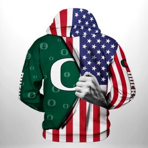 Oregon Ducks NCAA US Flag 3D Printed Hoodie/Zipper Hoodie