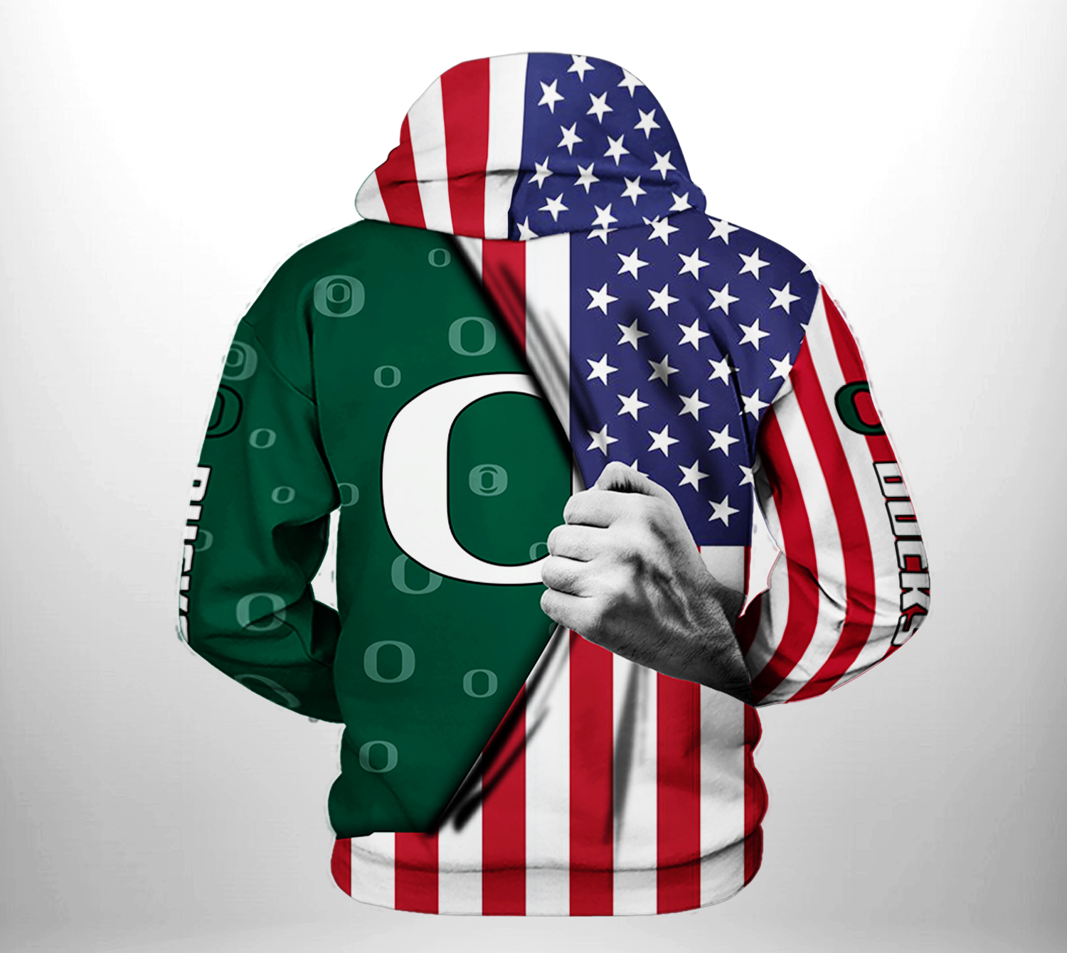 Oregon Ducks NCAA US Flag 3D Printed Hoodie/Zipper Hoodie Oregon Ducks NCAA US Flag 3D Printed Hoodie/Zipper Hoodie